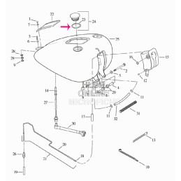 T DE VIS DE POMPE ET JOINT DE BOUCHON DE CARBURANT HARLEY DAVIDSON FXS FLS SOFTAIL 07-17