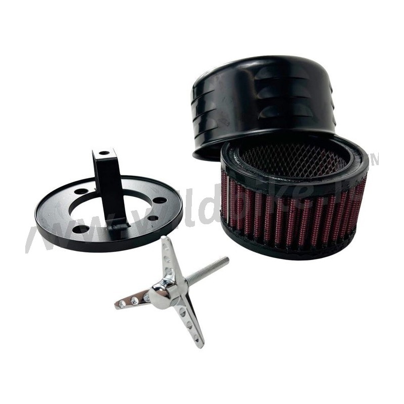 FILTRO ARIA TC BROS LOUVERED NERO PER CARBURATORI BENDIX ZENITH & KEIHIN HARLEY DAVIDSON