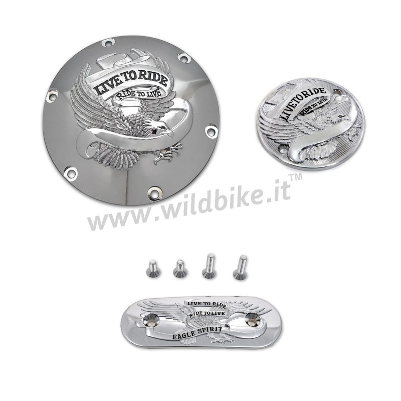 INSPECTION COVERS KIT LIVE TO RIDE CHROME HARLEY DAVIDSON XL SPORTSTER 04-21