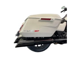 EXHAUST MUFFLERS TAB SLIP-ON 50 CAL MIDNIGHT CHROME HARLEY DAVIDSON FLH/FLT TOURING 2017-25