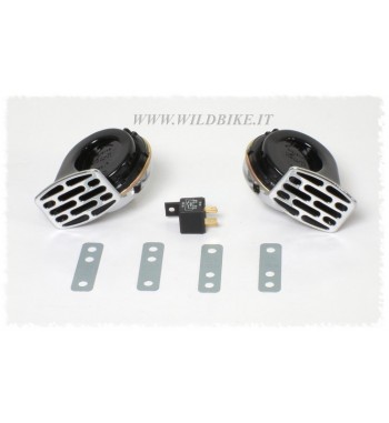 CLACSON GEMELLI SUPER SOUND DA 107 DB MOTO CUSTOM E HARLEY