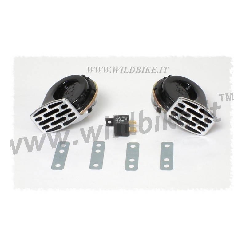 CLACSON GEMELLI SUPER SOUND DA 107 DB MOTO CUSTOM E HARLEY