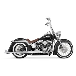 SCARICHI CLASSIC FISHTAIL 2,5" TRUE-DUALS 33" CROMATI HARLEY DAVIDSON FXST FLST SOFTAIL 07-17