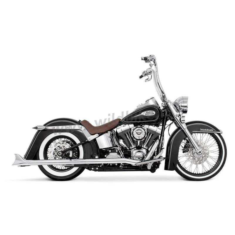 SCARICHI CLASSIC FISHTAIL 2,5" TRUE-DUALS 33" CROMATI HARLEY DAVIDSON FXST FLST SOFTAIL 07-17
