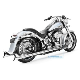 EXHAUSTS CLASSIC FISHTAIL 2.5" TRUE-DUALS 33" CHROME HARLEY DAVIDSON FXST FLST SOFTAIL 07-17