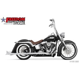 SCARICHI CLASSIC FISHTAIL 2,5" TRUE-DUALS 36" CROMATI HARLEY DAVIDSON FXST FLST SOFTAIL 07-17
