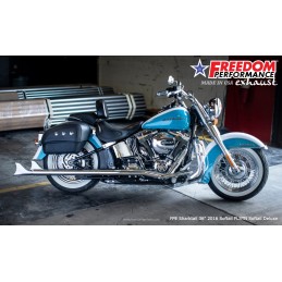 SCARICHI CLASSIC FISHTAIL 2,5" TRUE-DUALS 36" CROMATI HARLEY DAVIDSON FXST FLST SOFTAIL 07-17