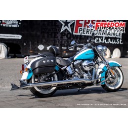 EXHAUSTS CLASSIC FISHTAIL 2.5" TRUE-DUALS 36" CHROME HARLEY DAVIDSON FXST FLST SOFTAIL 07-17