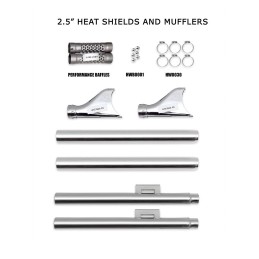 EXHAUSTS CLASSIC FISHTAIL 2.5" TRUE-DUALS 39" CHROME HARLEY DAVIDSON FXST FLST SOFTAIL 07-17