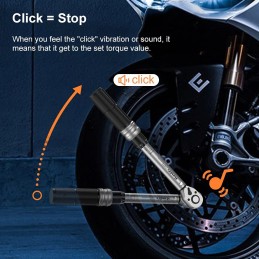 KIT CLÉ DYNAMOMÉTRIQUE PROFESSIONNELLE 1/4" 5-25 NM 20 BIT POUR MOTO