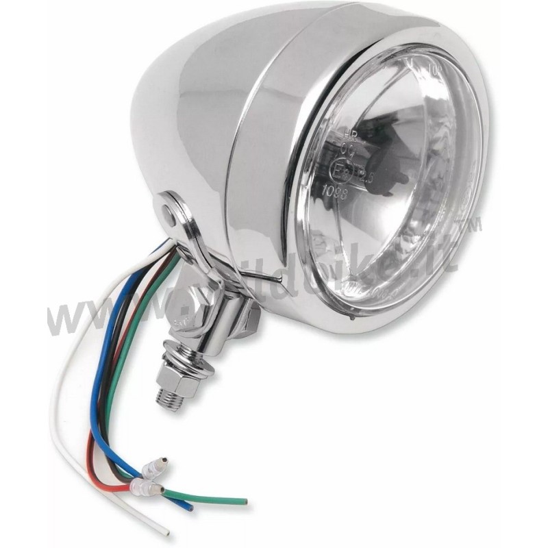 CUSTOM CHROME BULLET HEADLIGHT 110 MM FOR MOTORCYCLES AND HARLEY DAVIDSON