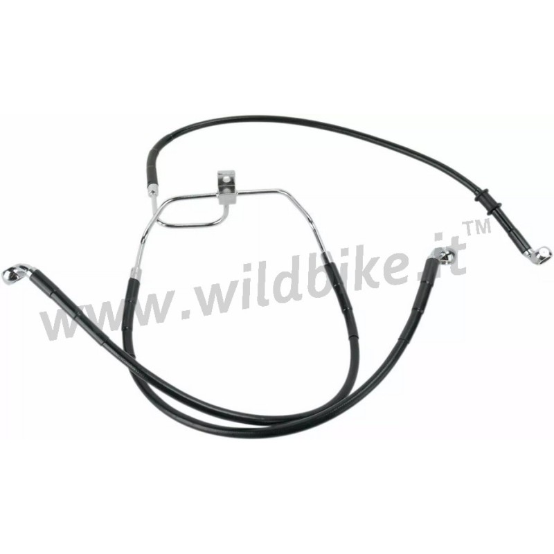 LIGNE DE FREIN AVANT PROLONGÉE EN ACIER NOIRE STANDARD OEM HARLEY DAVIDSON FXDF DYNA FAT BOB 2008-17