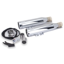 POTS D'ÉCHAPPEMENTS MCJ ROYAL 80 SLIP-ON APPROUVÉ EU CHROME HARLEY DAVIDSON XL SPORTSTER 14-21