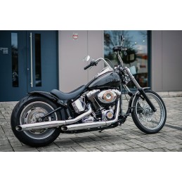 AUSPUFFANLAGEN MCJ ROYAL 80 SLIP-ON EU ZUGELASSEN CHROM HARLEY DAVIDSON FXS FLS SOFTAIL 93-17