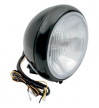 FARO CENTRALE GRANDE NERO 7"/180 MM.  MOTO CUSTOM E HARLEY