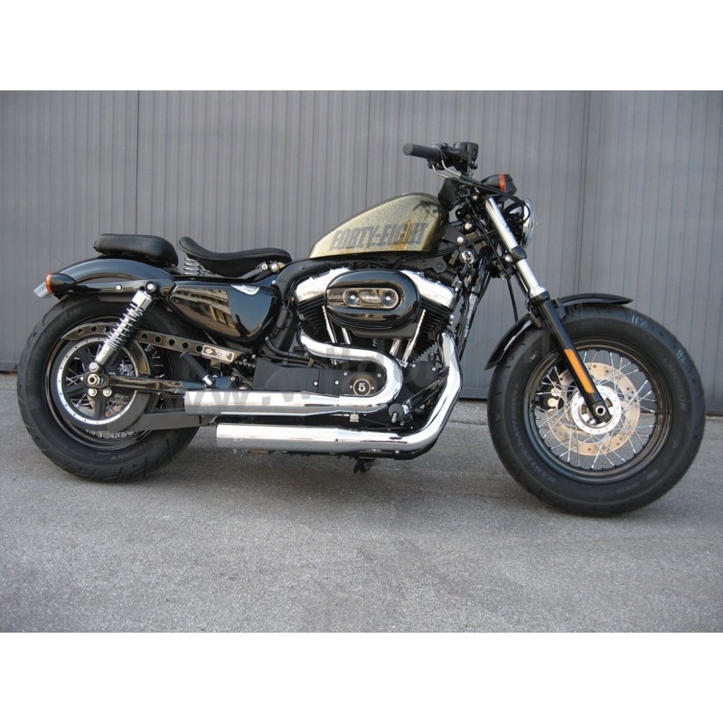 SCARICHI COMPLETI MCJ ROYAL CORTI OMOLOGATI CROMATI HARLEY DAVIDSON XL SPORTSTER 14-21