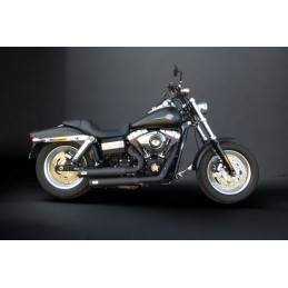 SCARICHI MCJ 2IN2 ROYAL CORTI NERI OMOLOGATI HARLEY DAVIDSON FXD DYNA 06-17