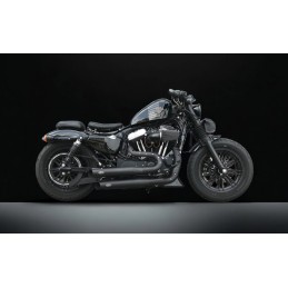 SCARICHI COMPLETI MCJ ROYAL CORTI OMOLOGATI NERI HARLEY DAVIDSON XL SPORTSTER 04-13