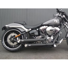 SCARICHI COMPLETI MCJ ROYAL CORTI OMOLOGATI NERI HARLEY DAVIDSON SOFTAIL FXSB BREAKOUT 13-17