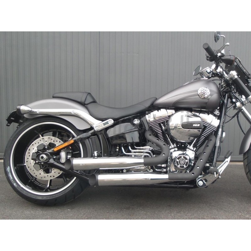 SYSTEME D'ÉCHAPPEMENTS MCJ ROYAL COURT APPROUVÉ EU CHROME HARLEY DAVIDSON SOFTAIL FXSB BREAKOUT 13-17