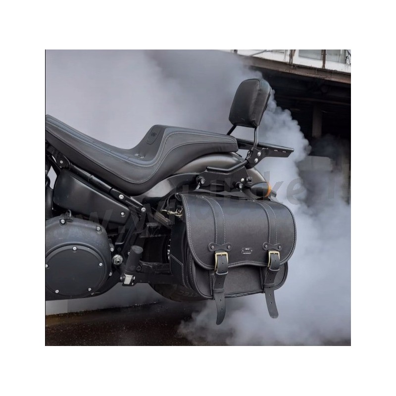 SACOCHE LATÉRAL MCJ EN CUIR VINTAGE NOIR HARLEY DAVIDSON SOFTAIL M-EIGHT 18-24