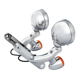 LED CHROME HEADLIGHT AND AUXILIARY LIGHT KIT HARLEY DAVIDSON FLH TOURING 1999-20
