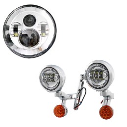 KIT CONVERSIONE ILLUMINAZIONE FARI CROMATI A LED HARLEY DAVIDSON FLH TOURING 94-23