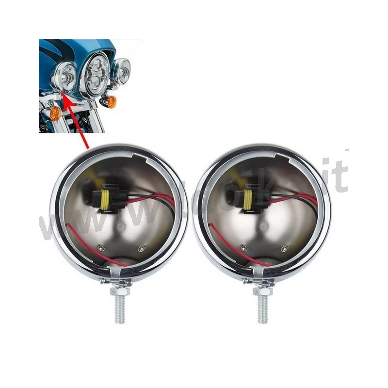 HOUSING CAPS  CHROME FOR 4-1/2" 110 MM SPOTLIGHTS HARLEY DAVIDSON