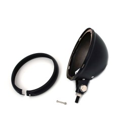 CORPO CALOTTA NERA OPACA FARO FANALE DA 5-3/4” 145 MM CON MONTAGGIO INFERIORE MOTO