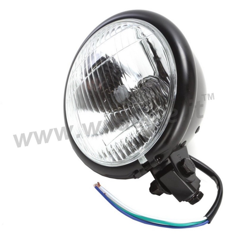 FARO FANALE ANTERIORE BATES NERO 5.75" 145 MM MOTO CUSTOM E HARLEY DAVIDSON