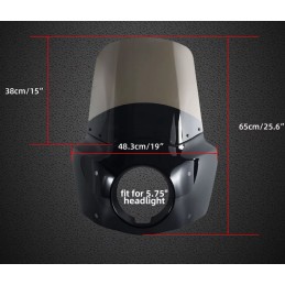 PARE-BRISE CARÉNAGE CLUB STYLE 15" HARLEY DAVIDSON FXDL DYNA LOW RIDER 2006-17