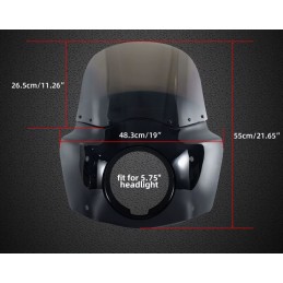 PARE-BRISE CARÉNAGE CLUB STYLE 11" HARLEY DAVIDSON FXD DYNA SUPER GLIDE 2005-14
