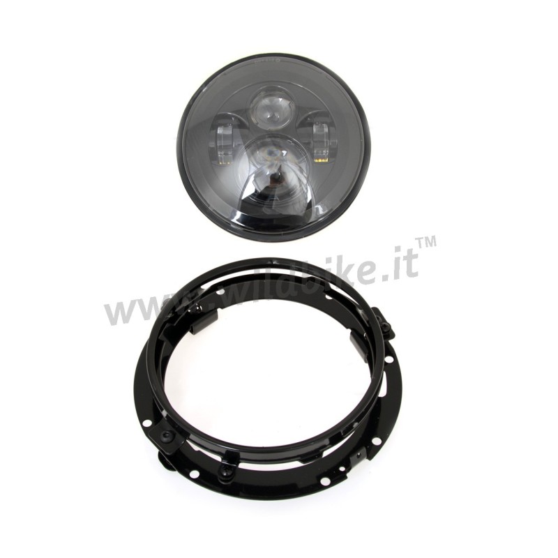 PARABOLA CORPO FARO ANTERIORE A LED 7" OMOLOGATO NERO HARLEY DAVIDSON FLH FLT TOURING 94-17