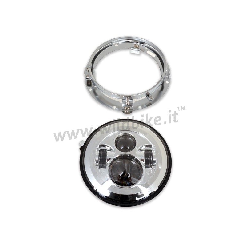 SCHEINWERFERKÖRPER 7" LED CHROM EU ZUGELASSEN HARLEY DAVIDSON FLH FLT TOURING 94-17