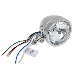 FARO FANALE 4.5" 110 MM OMOLOGATO CROMATO MOTO CUSTOM E HARLEY DAVIDSON