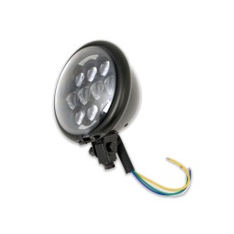 FARO CUSTOM 5.75" 145 MM 12 LED EMC SUPERLIGHT OMOLOGATO NERO OPACO MOTO E HARLEY DAVIDSON