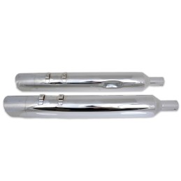 AUSPUFF SCHALLDÄMPFER SLIP-ON 4" SLASH DOWN CHROM HARLEY DAVIDSON FLH FLT TOURING 1995-2016