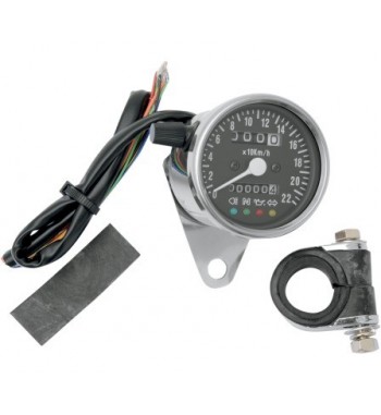 TACHOMETER MINI schwarz Lichter 4 LED CUSTOM MOTORRAD und HARLEY