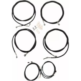 KITS CABLE/LIGNE PROLONGÉ GUIDON APE HANGER 15"/17" NOIR HARLEY DAVIDSON FLH FLT TOURING 2017-20