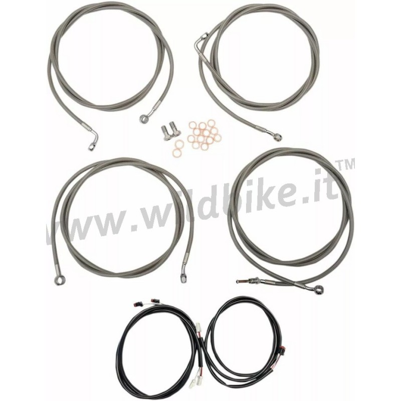 CLEAR CABLE LINE KITS HANDLEBAR APE HANGER 12"/14" HARLEY DAVIDSON FLH FLT TOURING 2017-20