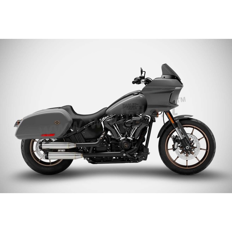 EXHAUSTS MUFFLERS 2INTO2 SLIP-ON ZARD OVERLAPPED INOX HARLEY DAVIDSON FXLRST LOW RIDER ST 2022-24