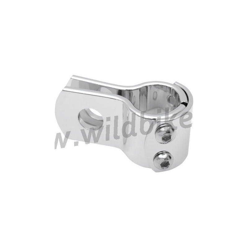 MORSETTO STAFFA UNIVERSALE CROMATA 1 1/8" PER TUBI E TELAI MOTO