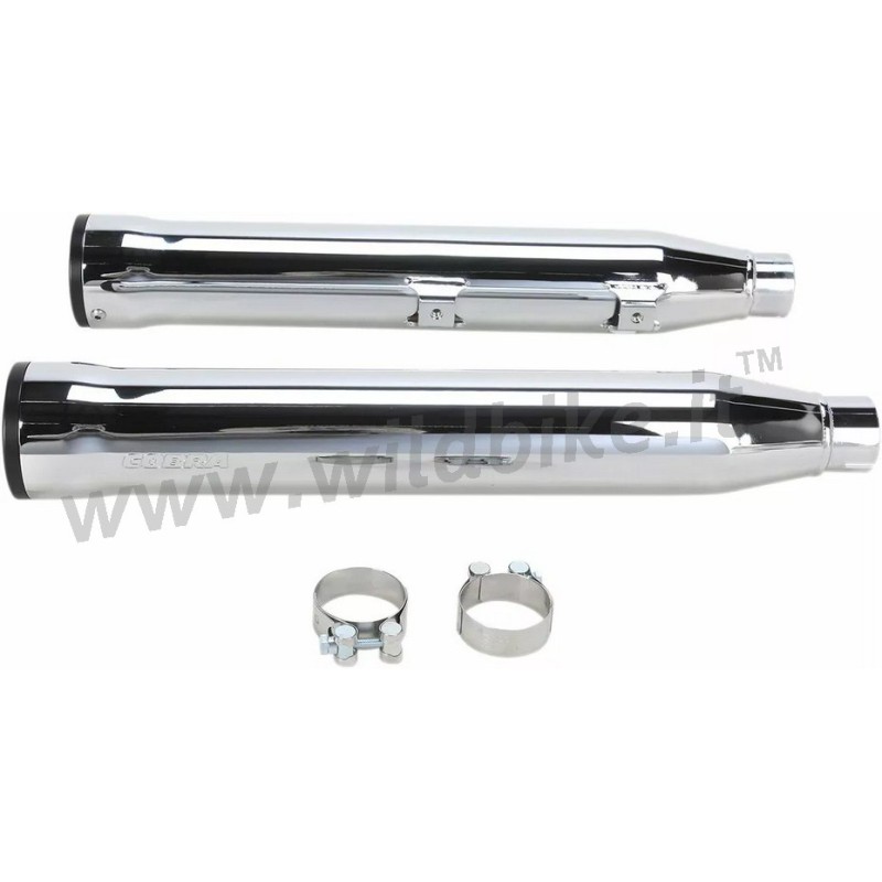SILENCIEUX d'échappement COBRA SLIP ON 3 " RPT CHROME HARLEY DAVIDSON FLSTN SOFTAIL DELUXE 2006-17