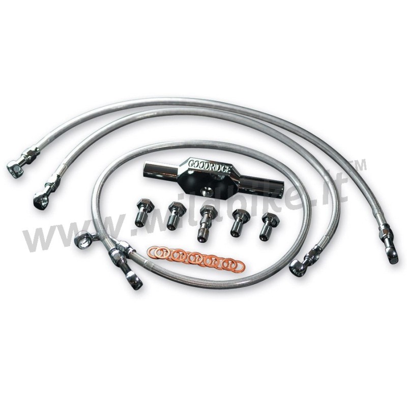CABLE EN ACIER INOX DE FREIN AVANT KITS  DOUBLE DISQUE GOODRIDGE HARLEY DAVIDSON SPORTSTER 883R/1200R 2004-13