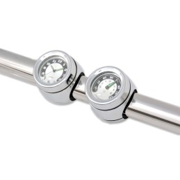 SET UHR UND THERMOMETER UNITECH H-M CHROM LENKER CUSTOM MOTORRAD UND HARLEY-DAVIDSON