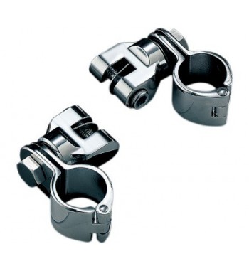 ATTACCHI MORSETTI PEDANE CROMATI 1,5 " PER TUBI PARAMOTORE