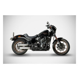 AUSPUFF 2IN2 SLIP-ON ZARD ÜBERLAPPT INOX HARLEY DAVIDSON SOFTAIL 2018-24