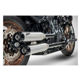 EXHAUSTS MUFFLERS 2INTO2 SLIP-ON ZARD OVERLAPPED INOX HARLEY DAVIDSON SOFTAIL 2018-24