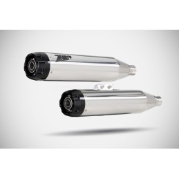 POT D'ÉCHAPPEMENT 2EN2 SLIP-ON ZARD SUPERPOSÉ INOX BRILLANT HARLEY DAVIDSON SOFTAIL 2018-24