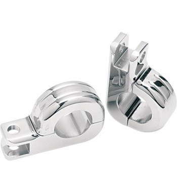 ATTACCHI  PEDANE 2 PARTI CROMATI TUBI PARAMOTORE DA 1,25 " 